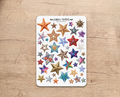 Pegatinas decorativas para diario / Hoja de pegatinas de estrellas y adornos para junk journaling, scrapbooking, paneles de visión y estética Y2K.